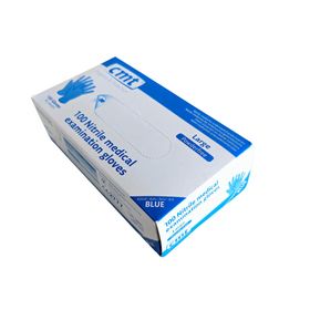 CMT Nitril handschoenen blauw poedervrij L