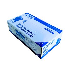 CMT Gants Bleus d'Examen Médical Nitrile Sans Poudre Taille M