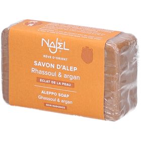 NAJEL Savonnette d'Alep au rhassoul et huile d'argan 100g