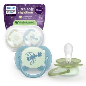 Philips AVENT Ultra Soft Night Time-fopspeen +18 m | Olijfgroen/blauw