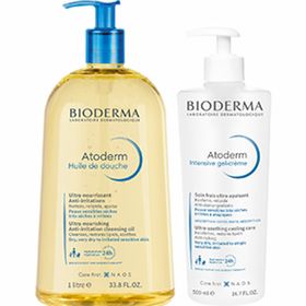 Bioderma Atoderm Routine Huile de Douche + Intensive Gel-Crème - Peaux Sèches à Atopiques
