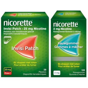 Nicorette® Combi Therapie Invisi Patch 25mg + Gommes à Mâcher 2mg