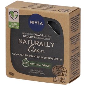 Nivea Naturally Clean Nettoyant Visage Solide Gommage Purifiant Charbon Actif