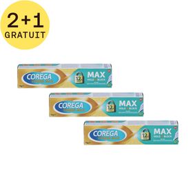 Corega Max Seal Fresh Mint Crème Adhesive 2+1 GRATUIT