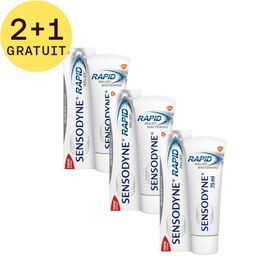 Sensodyne Dentifrice Rapid Relief Whitening 2+1 GRATUIT