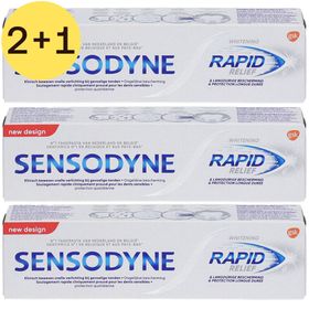 Sensodyne Rapid Relief Whitening Tandpasta 2+1 GRATIS