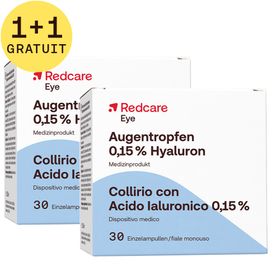 Redcare Eye Collyre à l'Acide Hyaluronique 0,15 % 1+1 GRATUIT