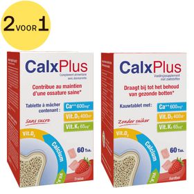 CalxPlus Aardbei | Calcium | Botten 2 voor 1