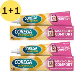Corega Max Hold + Comfort Crème Adhésive pour Prothèse Dentaire | 1+1 GRATUIT