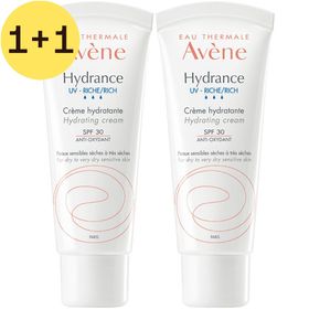 Avène Hydrance UV riche Crème hydratante | Peau sensible sèche à très sèche | 1+1 GRATUIT