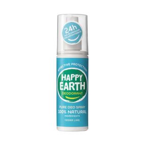 Happy Earth Déodorant Spray Naturel 100% Cèdre & Citron Vert