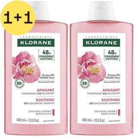 Klorane  BIO Pioenroos Kalmerende Shampoo | Anti-irritaties & beschermend | Gevoelige hoofdhuid | 1+1 GRATIS