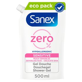Sanex Zero% Sensitive & Hypoallergenic Douchegel voor Gevoelige Huid - Navulling