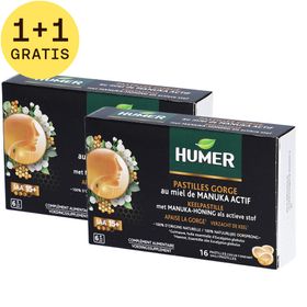 Humer Keelpastilles met Actieve Manuka Honing 1+1 GRATIS