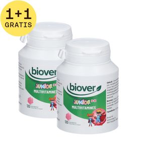 Biover Junior Multivitamines Extra D Framboos 1+1 GRATIS