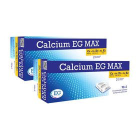 Calcium EG Max | 1000 mg Calcium, 1000 U.I. Vitamine D3 & 75 µg Vitamine K2 | Maintien d'Os forts et sains