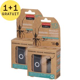 Manouka Bracelet Anti-Moustiques Noir 1+1 GRATUIT