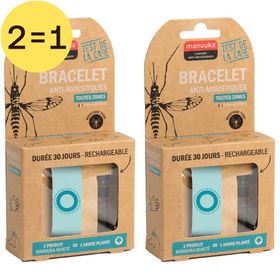 Manouka Armband Anti-Muggen Uni Turquoise 2 voor 1
