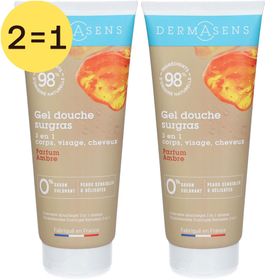 DermAsens Gel Douche Surgras Ambre 2 pour 1