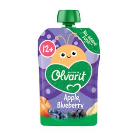 Olvarit | Gourde Fruits | Bébé Dès 12 Mois | Pomme Banane Cassis Myrtille