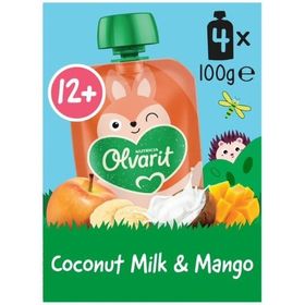 Olvarit | Gourde Fruits | Bébé Dès 12 Mois | Smoothie Mangue Coco