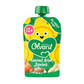 Olvarit | Gourde Fruits | Bébé Dès 12 Mois | Smoothie Lait d'amande Banane