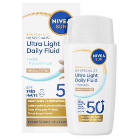 Nivea Sun Ultra Light Daily Fluid + Hyaluron | Medium Tinted