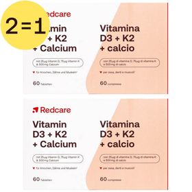 Redcare Vitamine D3 + K2 + Calcium 2 pour 1