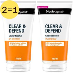 Neutrogena Clear & Defend Exfoliërende Reiniger met 2% salicylzuur 2 voor 1