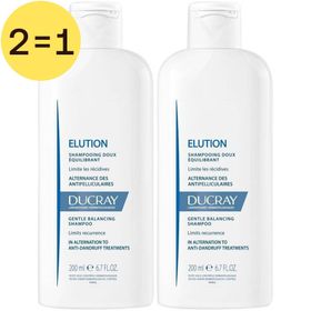 Ducray Elution Shampooing Doux Rééquilibrant Nouvelle Formule 2 pour 1