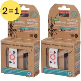 Manouka Junior Armband Anti-Muggen Hartjes 2 voor 1