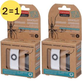 Manouka Armband Anti-Muggen Wit 2 voor 1
