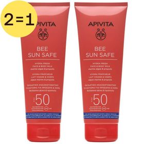 Apivita Bee Sun Safe Hydra Fresh Face & Body Milk Marine Algae & Propolis SPF50 2 voor 1