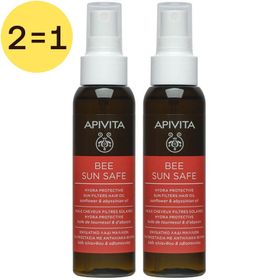 Apivita Bee Sun Safe Huile Cheveux Filtres Solaires Hydra Protective Huile de Tournesol & d'Abyssin 2 pour 1