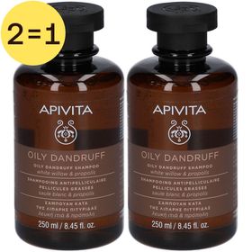 Apivita Oily Dandruff Shampoo White Willow & Propolis 2 pour 1