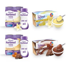 Fortimel Protein 2kcal Vanille-Karamel/Chocolade + Fortimel Crème Saveur Vanille-Chocolat