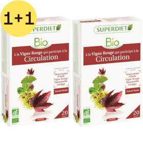 Superdiet Rode Wingerd Circulatie Complex - Ginkgo - Hamamelis - Paardenkastanje Bio | 1+1 GRATIS