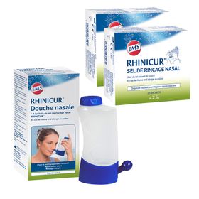 Rhinicur Douche Nasale + 2 x Rhinicur Sel de Rinçage Nasal