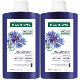 Klorane Centaurée BIO Shampooing Déjaunissant | Neutralise & ravive | Cheveux gris & blonds | blancs