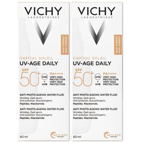 Vichy Capital Soleil UV-Age Daily SPF50+ | Fluide Solaire Anti-Photovieillissement | Niacinamide (Vitamine B3) et Peptides