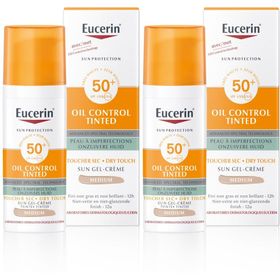 Eucerin Sun Oil Control SPF 50+ Toucher Sec Gel-Crème Teinté Medium Peau à Imperfections et Grasse 50ml