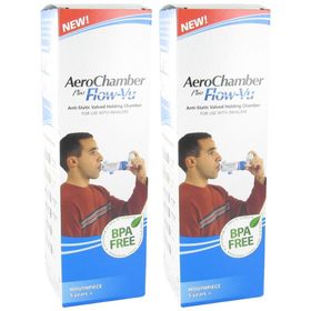 Aerochamber Plus Anti-Statique + Flow-Vu-Mouthpiece Adultes