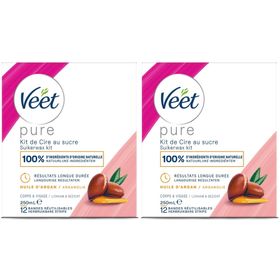 Veet Pure Suikerwax Kit Lichaam en Gezicht Arganolie