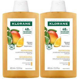 Klorane Mangue Shampooing Nutrition | Nourrissant & éclat | Cheveux secs