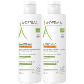 A-Derma Exomega Control Gel Moussant Emollient anti-grattage | Peau sèche tendance atopique