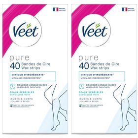 Veet Pure Wax Strips Lichaam en Benen Gevoelige Huid