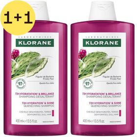Klorane Figuier de Barbarie Shampooing désaltérant Hydratation et brillance | Cheveux ternes | 1+1 GRATUIT