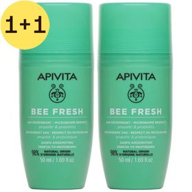 Apivita Bee Fresh 24h Deodorant Roll-On Propolis & Probiotics | 1+1 GRATIS