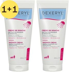 Dexeryl Douchecrème | Voor Zeer Droge Huid Met Atopische Neigingen Gezicht en Lichaam | 1+1 GRATIS