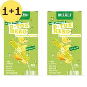 Purasana Hydration Superfoods D-Tox Hero 10x4,5g | 1+1 GRATUIT